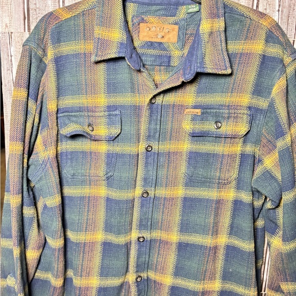 Orvis Plaid Shirt Jacket in Yellow and Blue - Picture 7 of 14
